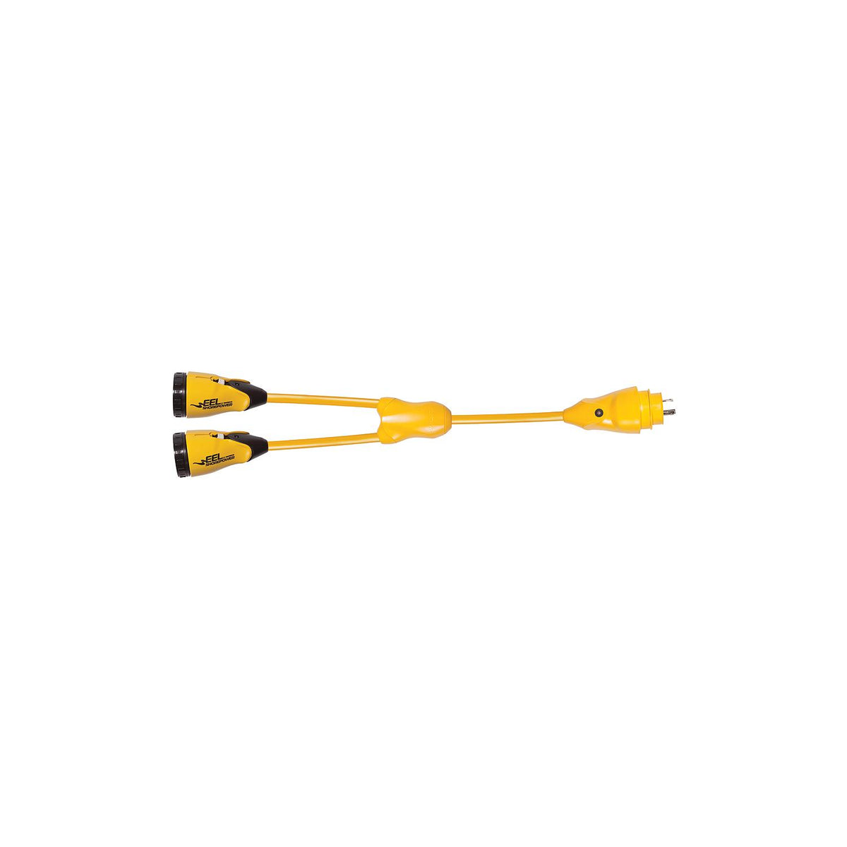 Marinco Y30-2-30 EEL "Y" Adapter Dock Side Male 30A 125V Locking to Boat Side Female 2-30A/125V Locking With Sealing Collar System Default Title -Modern Boat Sales & Service