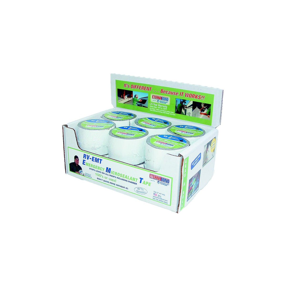 Eternabond RVEMT40BPOP RV EMT Leak Repair Tape, Case of 40 2" x 48" Rolls -Modern Boat Sales & Service