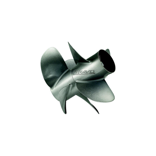 8M0123403 Bravo Three 14.3" diameter X 21" pitch, 3-Blade Stainless Steel Propeller, Right Hand Rotation, Matte Finish -Modern Boat Sales & Service
