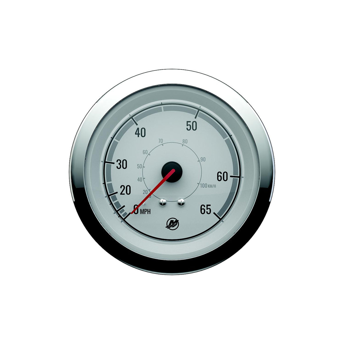 Quicksilver 8M6020076 Speedometer (65mph), White/Chrome Default Title -Modern Boat Sales & Service