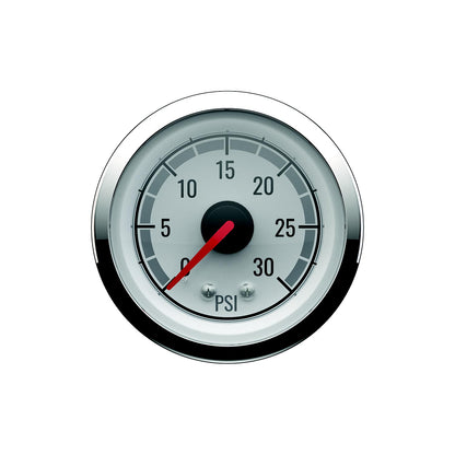 Quicksilver 8M6020079 Water Pressure (0-30psi), White/Chrome Default Title -Modern Boat Sales & Service