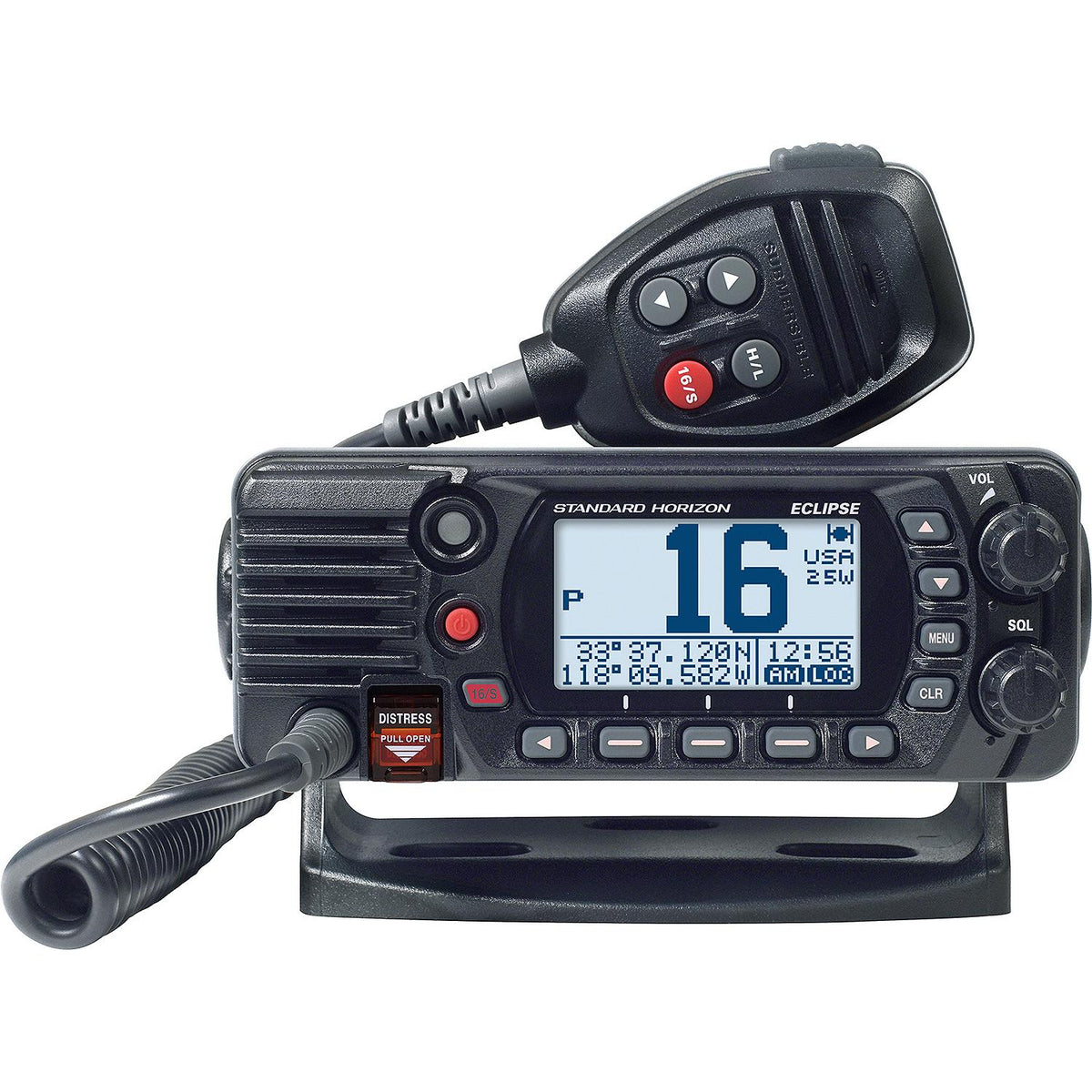 Standard Horizon, GX1410GPS Eclipse Fixed Mount Marine VHF with GPS, Eclipse, 6.14"Wx2.4"Hx3.94"D, Black -Modern Boat Sales & Service