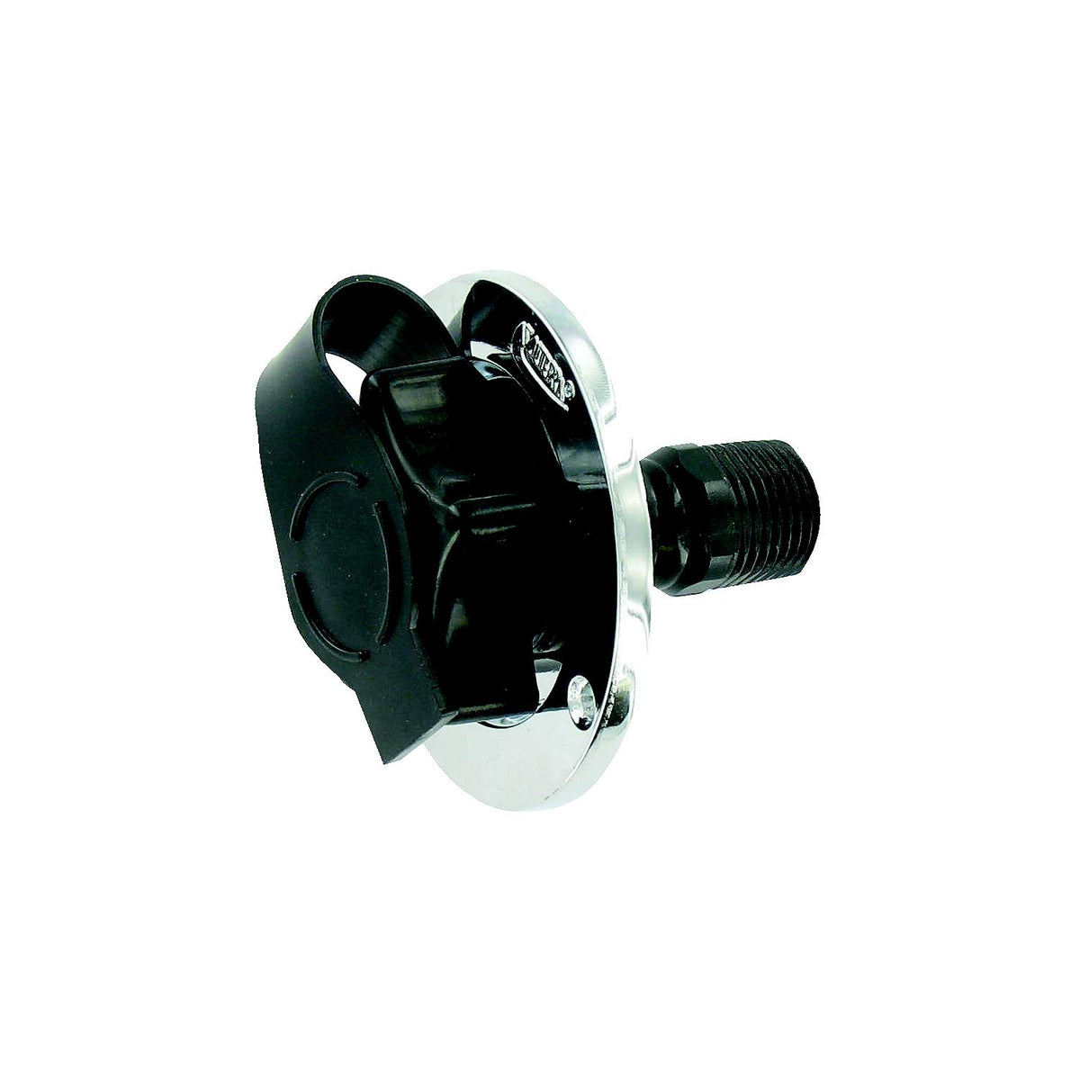 Valterra A01-0165VP Black Flush Mount Die Cast Flange Plastic Check Valve RV Water Inlet | Includes Screws, Putty Tape & Teflon Tape -Modern Boat Sales & Service