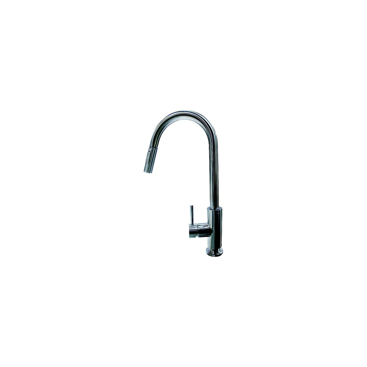 Flow-Max 719333 Pull Down Single Hole Faucet, Bullet Style, Stainless Steel -Modern Boat Sales & Service