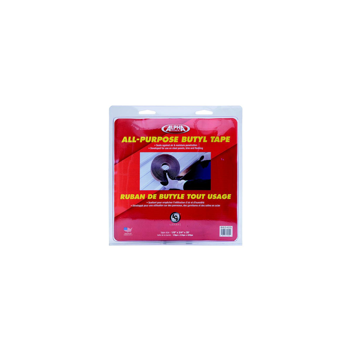 Alpha Systems 862403 All-Purpose Butyl Tape, 1/8" x 3/4" x 30' -Modern Boat Sales & Service