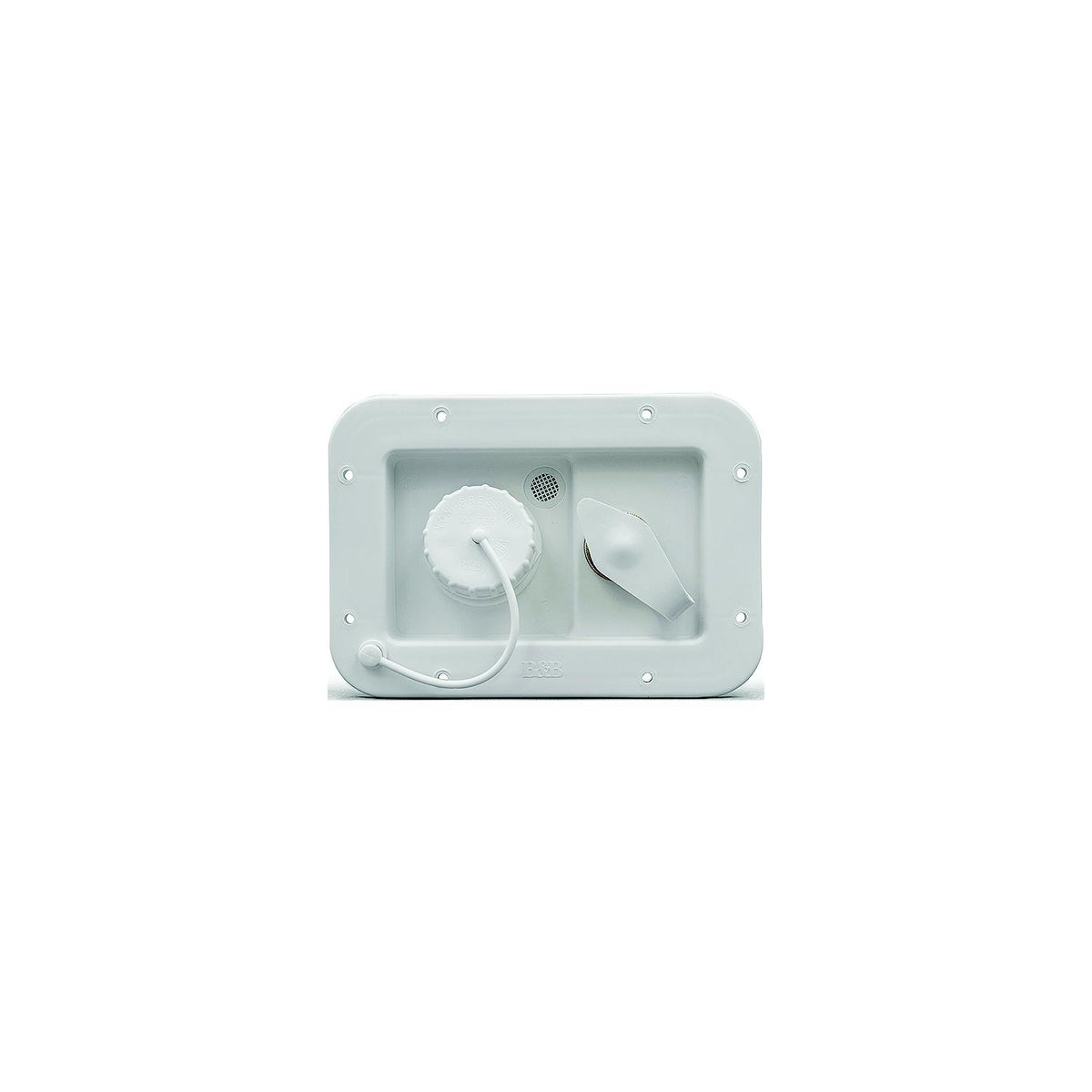 B and B Molders 94224 City/Gravity Dish W/ Brass Check Valve, Polar White -Modern Boat Sales & Service