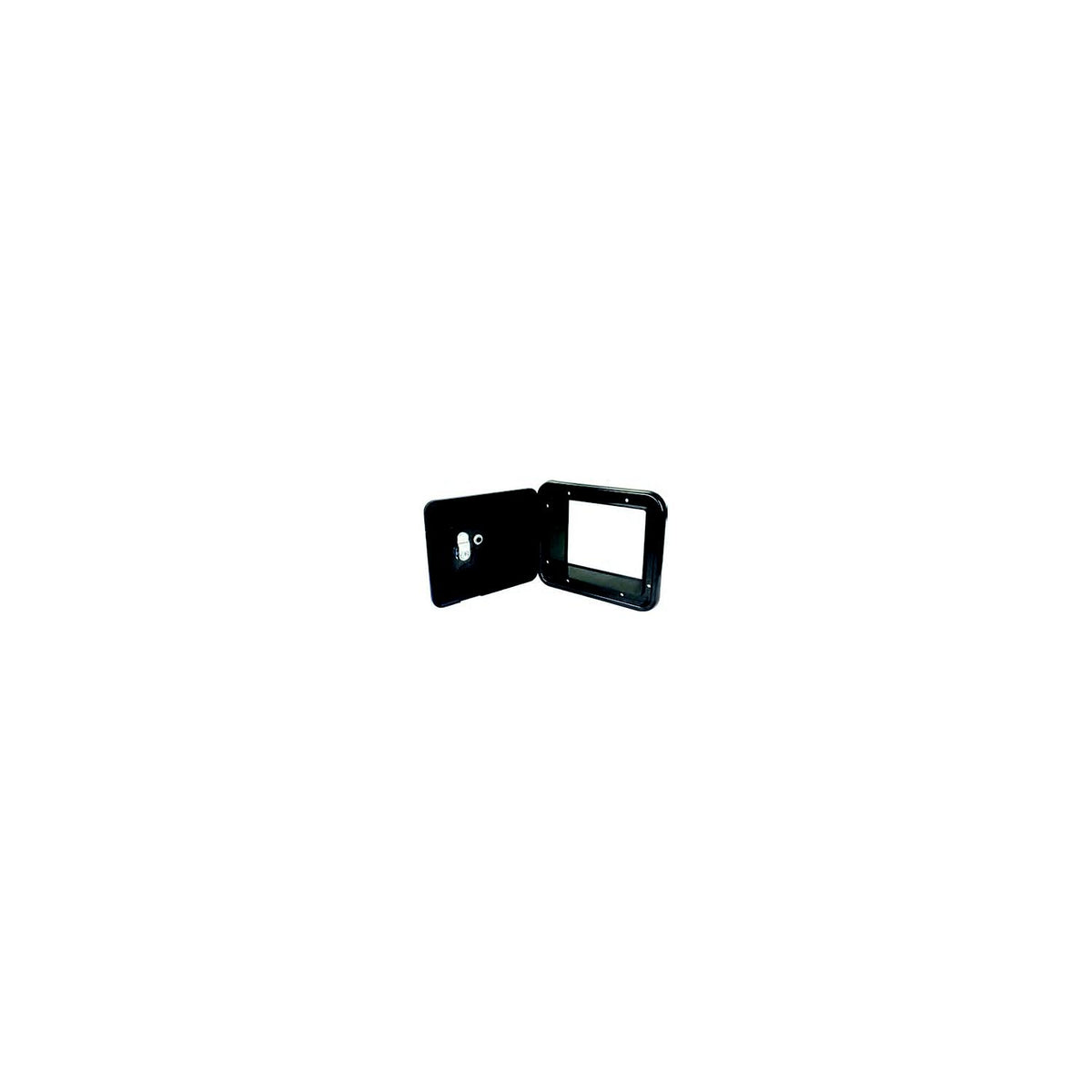 B and B Molders 94336 Square Electric Cable Hatch, Medium w/Open Back and Key Lock, Black -Modern Boat Sales & Service