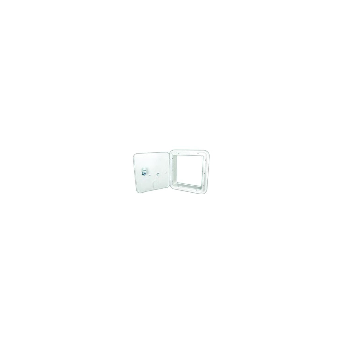 B and B Molders 94337 Square Electric Cable Hatch, Large w/Open Back and Key Lock, Polar White -Modern Boat Sales & Service
