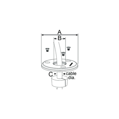 Scanstrut DSLP16BLK Cable Seal, Black Anodized Aluminum, fits 2-8mm cable Default Title -Modern Boat Sales & Service