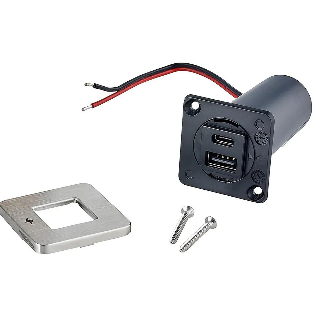 Scanstrut SCTILE11 USB-A & C Interior Charging Socket - Stainless Steel, 10-32V DC Default Title -Modern Boat Sales & Service
