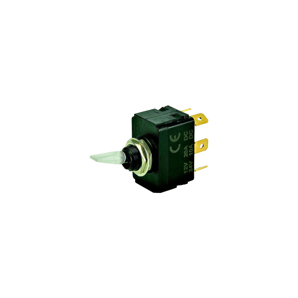 BEP 1001907 Illuminated Toggle Switch, On-Off-On, SPDT, 1/4" Blade Terminals, Illuminated Red -Modern Boat Sales & Service