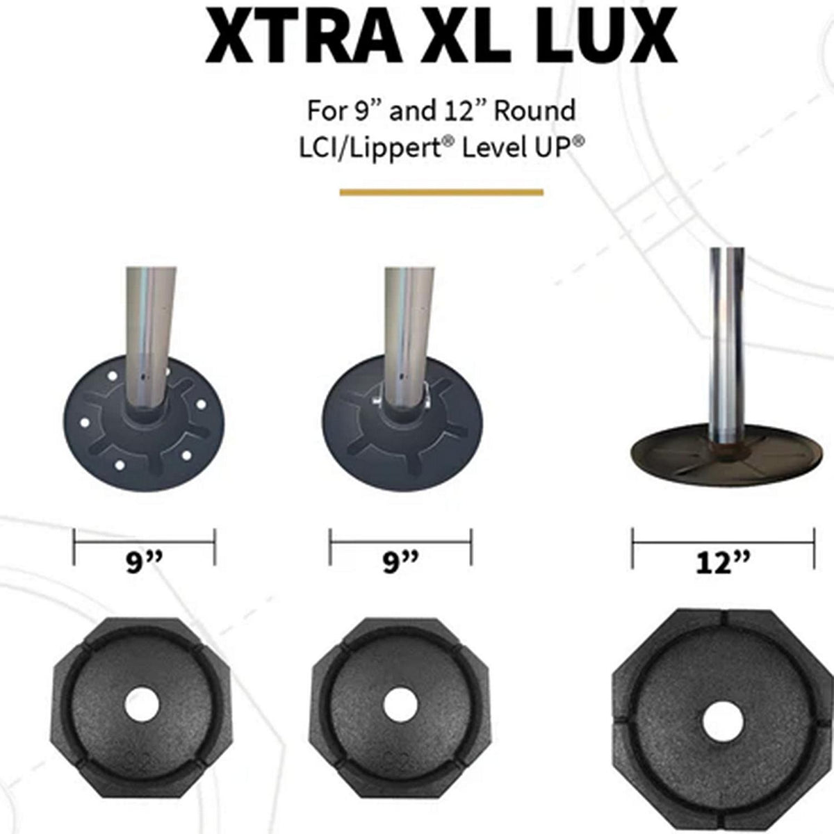 SnapPad XTRLXSP6 Permanent Jack Pad, XTRA XL LUX 9" & 12" Round, 6/pk -Modern Boat Sales & Service