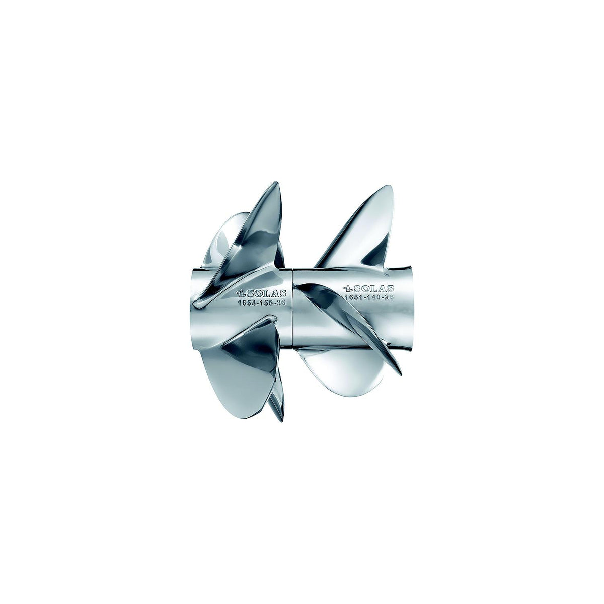 Solas 165415525 Dual Propeller For Mercruiser Bravo ThreeÂ®, Stainless Steel, Front -Modern Boat Sales & Service