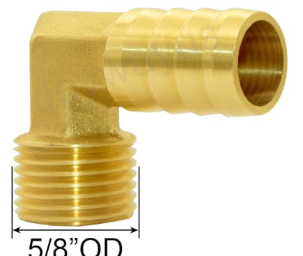 * Joywayus Brass Hose Fitting, 90 Degree Elbow, 1/2" Barb x 3/8" NPT Male Pipe Water/Fuel/Air/J3 -Modern Boat Sales & Service