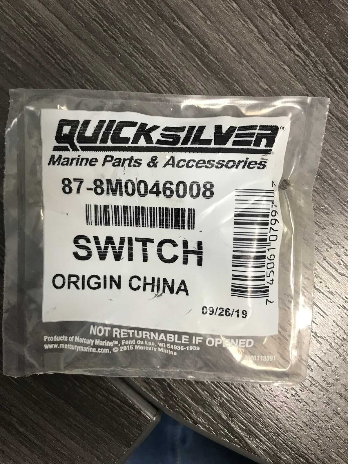 * 8M0046008 MERCURY MARINE Quicksilver Trim Switch/Drawer #080 -Modern Boat Sales & Service