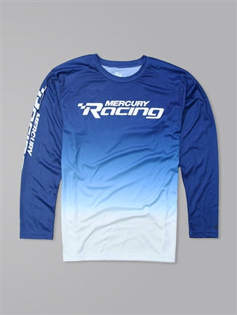 * 621034 Blue Ombre LS Performance Tee/Large/Mercury Shirt/325G -Modern Boat Sales & Service
