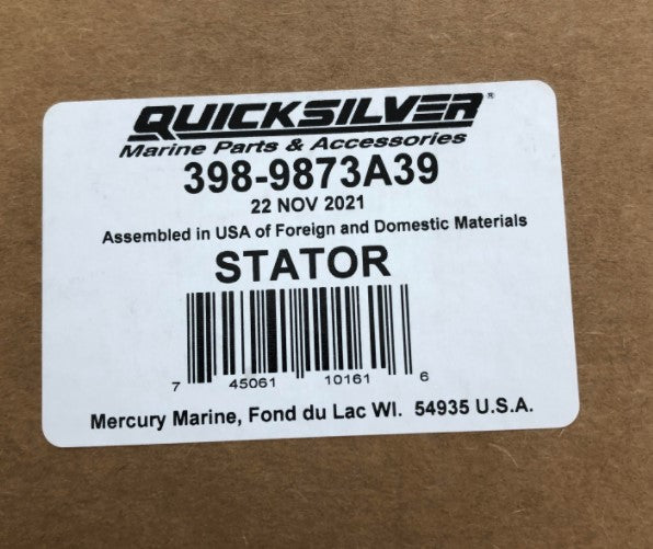 9873A39 Mercury Marine Quicksilver STATOR/ 215B -Modern Boat Sales & Service