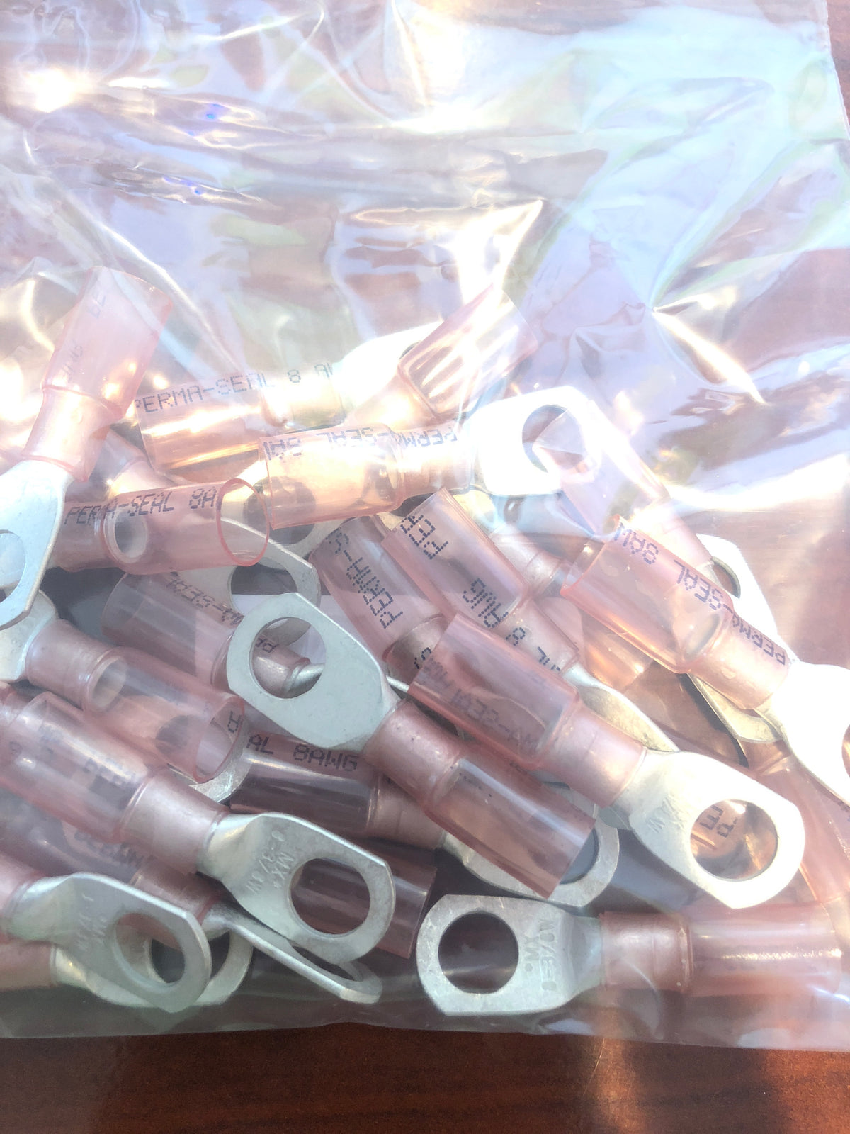8 AWG BIG Pink ring Butt Connectors TE8-38R x 10 per baggie/F3-DRAWER#26 -Modern Boat Sales & Service