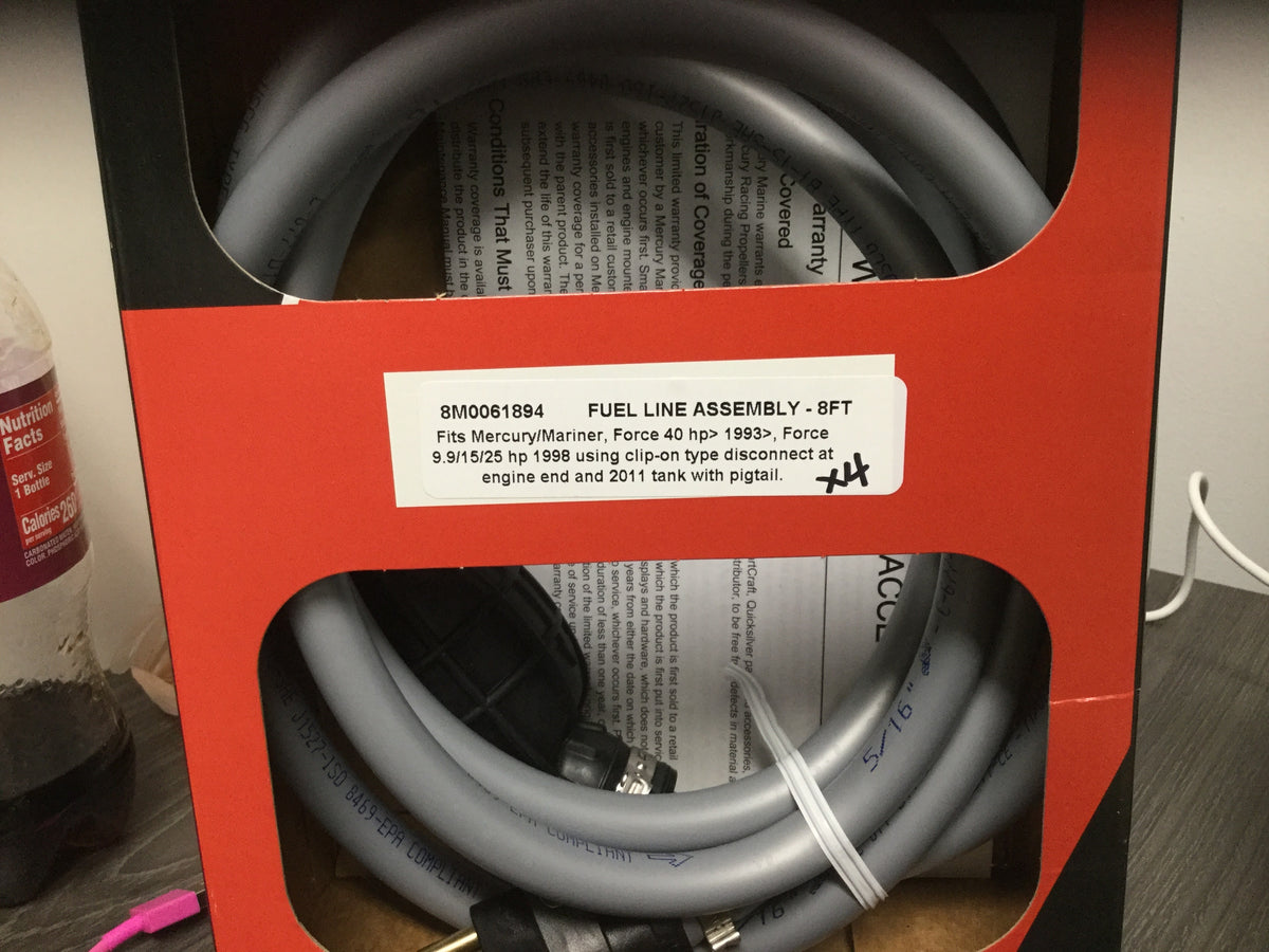 * 8M0061894 Mercury Marine FUEL LINE-8 FT-MP/115E -Modern Boat Sales & Service