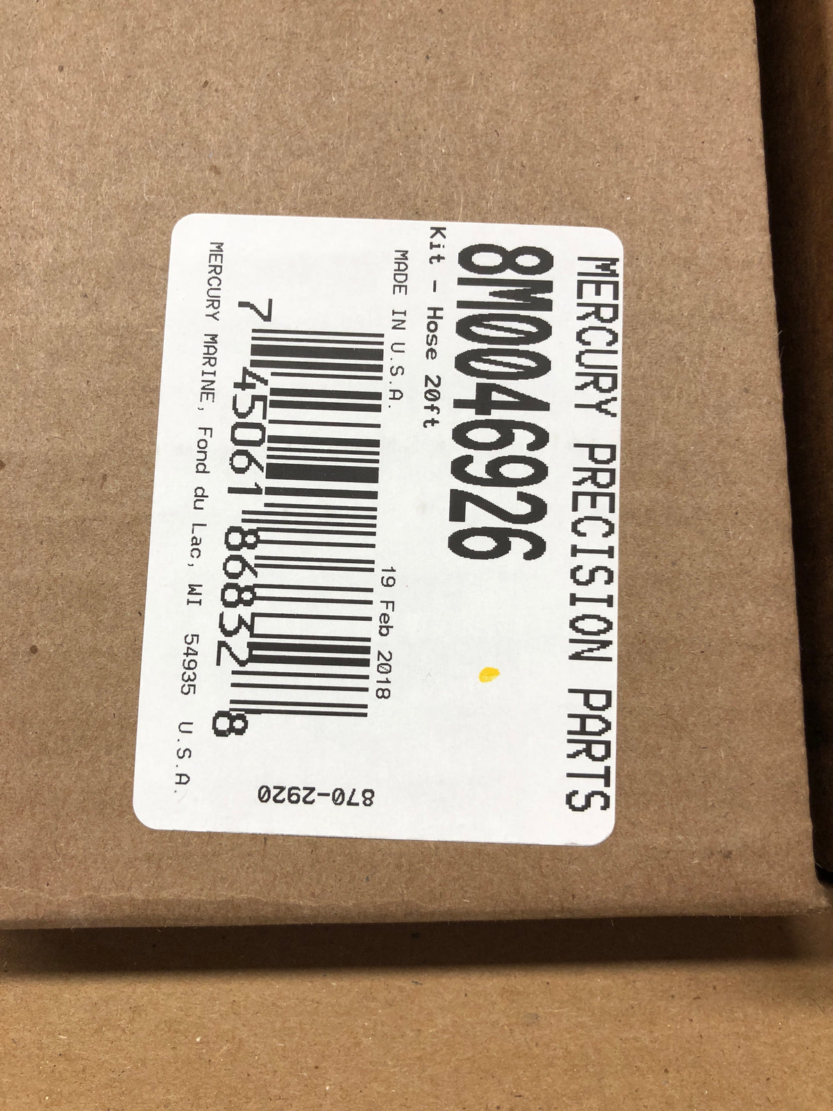 * 8M0167293 Mercury Marine Outboard Hose Kit 20' / 8M0046926 / WHITE WALL -Modern Boat Sales & Service