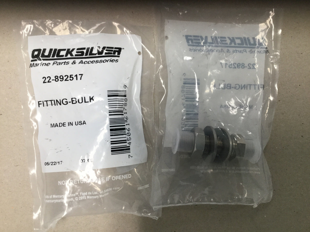 * 892517 mercury marine bulhead fitting Fitting - bulk /B3/M -Modern Boat Sales & Service