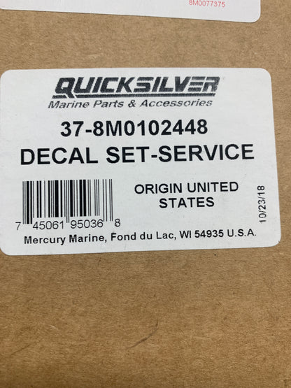8M0102448 Mercury Marine Outboard Set Service Decal / 340I -Modern Boat Sales & Service